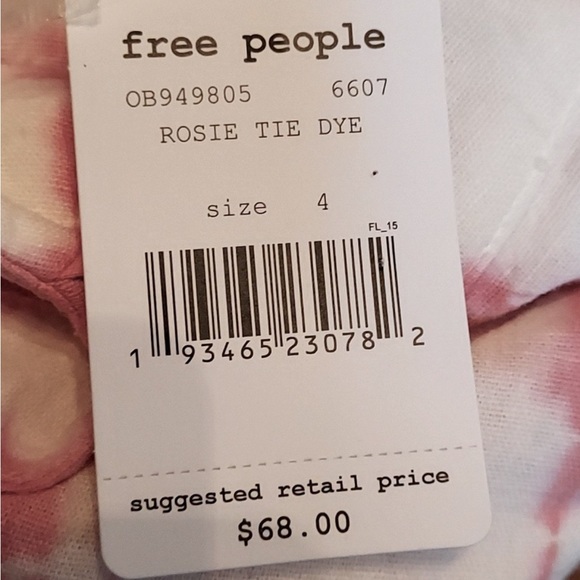 NWT Free People Anne Reed Rosie Tie Dye Wrap Mini Skirt. Pink. Size 4 - Picture 11 of 11